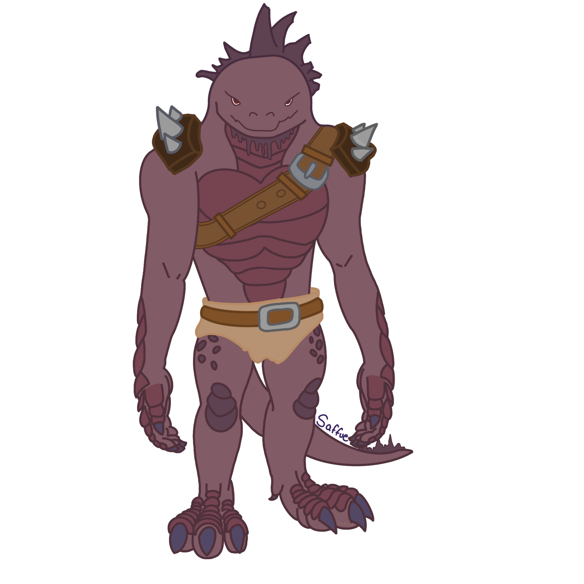 Purple Grung Ranger, block colour, full body