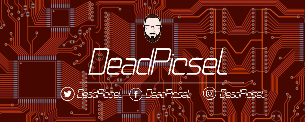 DeadPicsel Banner with red Circuit board theme